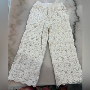Zara Kids Ivory Knit Trousers